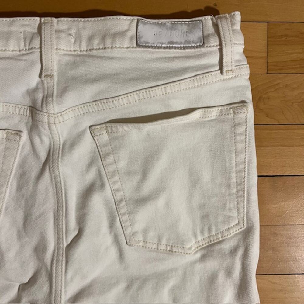 Re-done White Jeans - Fair Condition - Size 29 - 70s Stovepipe